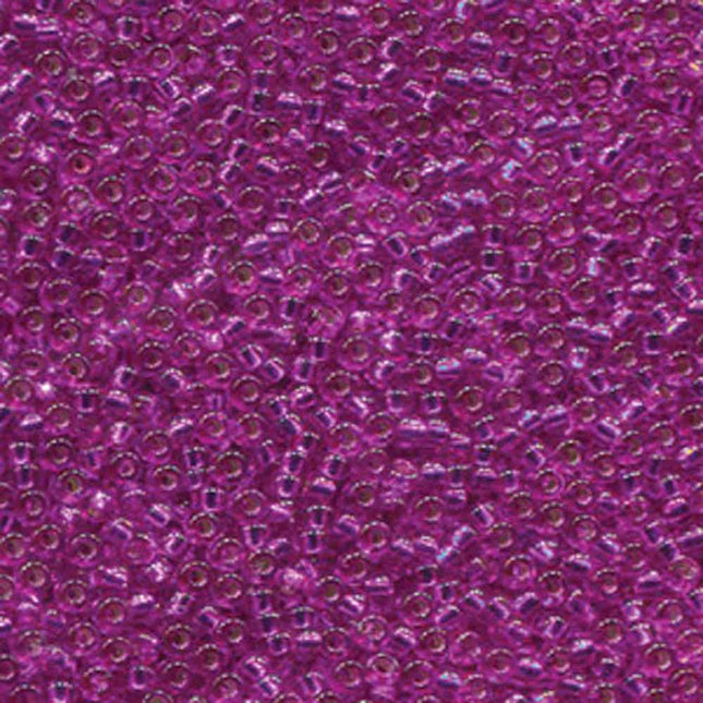 Miyuki 11/0 Seed Beads - 11-1340 - Dyed Silverlined Fuchsia