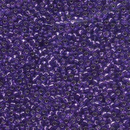 Miyuki 11/0 Seed Beads - 11-1344 - Dyed Silverlined Purple