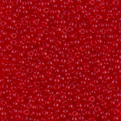 Miyuki 11/0 Seed Beads - 11-140SF - Semi-Matte Transparent Red-Orange