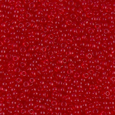 Miyuki 11/0 Seed Beads - 11-141SF - Semi-Matte Transparent Red