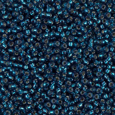 Miyuki 11/0 Seed Beads - 11-1425 - Dyed Silver Lined Blue Zircon