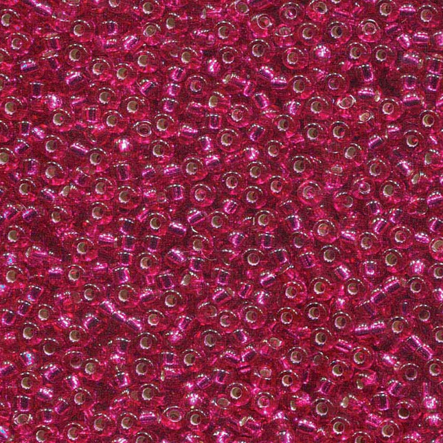 Miyuki 11/0 Seed Beads - 11-1436 - Transparent Silverlined Raspberry
