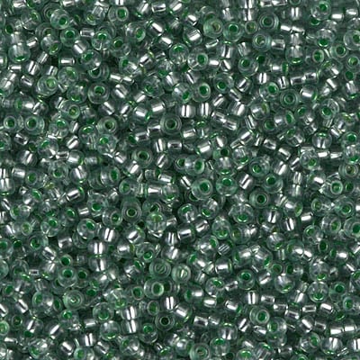 Miyuki 11/0 Seed Beads - 11-1456 - Dyed Silver Lined Celery