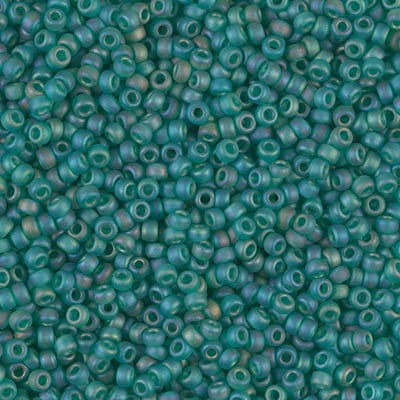 Miyuki 11/0 Seed Beads - 11-147FR - Matte Transparent Dk Green AB