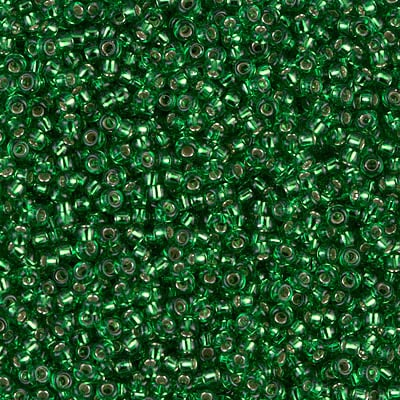 Miyuki 11/0 Seed Beads - 11-016 - Silver Lined Green