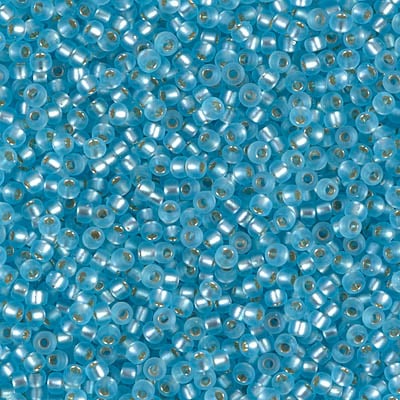 Miyuki 11/0 Seed Beads - 11-018F - Matte Silver Lined Light Blue
