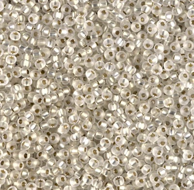 Miyuki 11/0 Seed Beads - 11-1901 - Semi-Matte Silver Lined Crystal