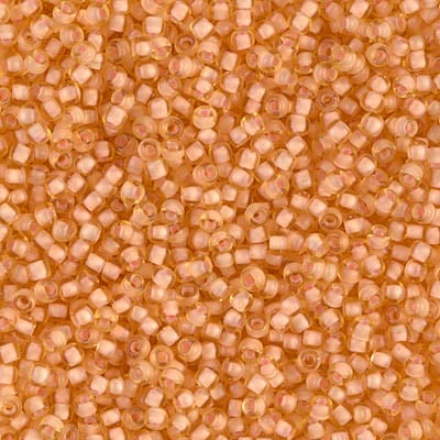 Miyuki 11/0 Seed Beads - 11-1922 - Semi-Matte Light Peach Lined Amber