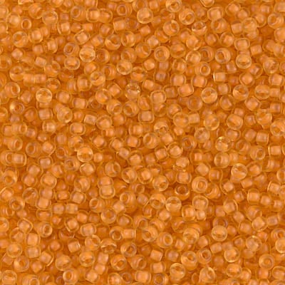Miyuki 11/0 Seed Beads - 11-1937 - Semi-Matte Peach Lined Light Amber