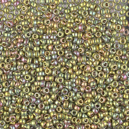 Miyuki 11/0 Seed Beads - 11-1986 - 24kt Green Gold Iris