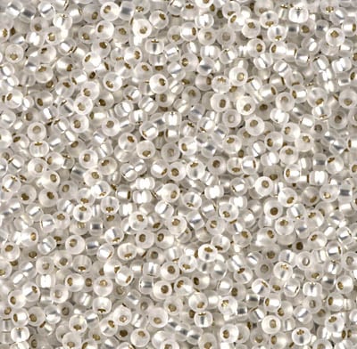 Miyuki 11/0 Seed Beads - 11-001F - Matte Silver Lined Crystal