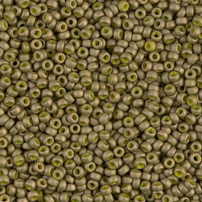 Miyuki 11/0 Seed Beads - 11-2032 - Matte Opaque Green Gold