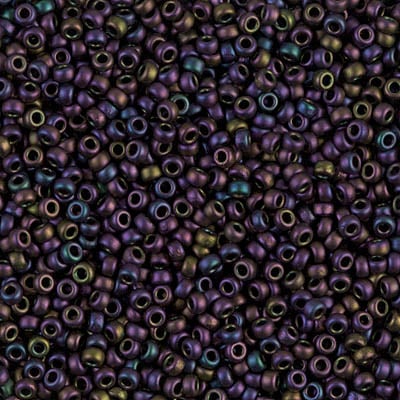 Miyuki 11/0 Seed Beads - 11-2061 - Matte Green/Purple Iris