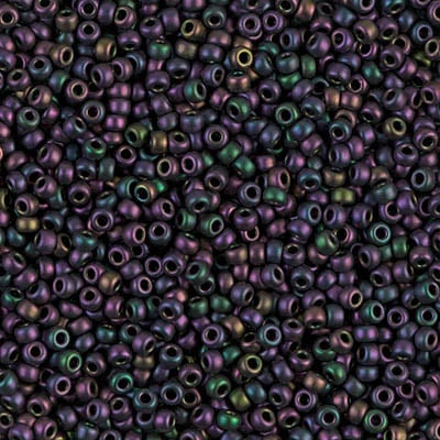 Miyuki 11/0 Seed Beads - 11-2062 - Matte Olive/Purple Iris