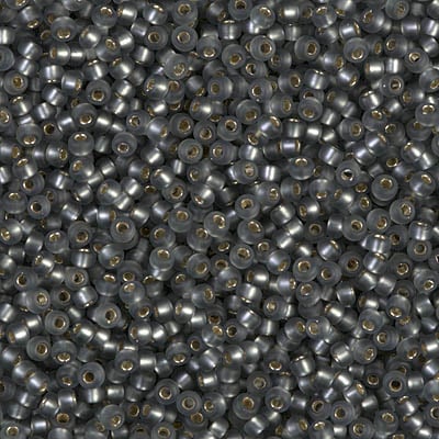 Miyuki 11/0 Seed Beads - 11-021F - Matte Silver Lined Gray
