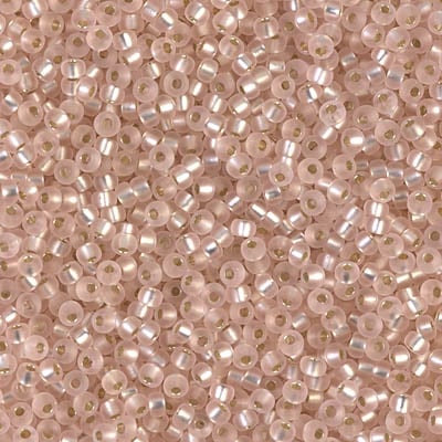Miyuki 11/0 Seed Beads - 11-023F - Matte Silver Lined Pale Rose