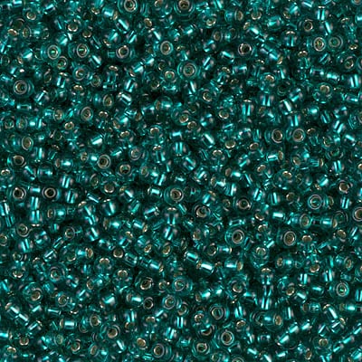 Miyuki 11/0 Seed Beads - 11-2425 - Matte Silver Lined Teal