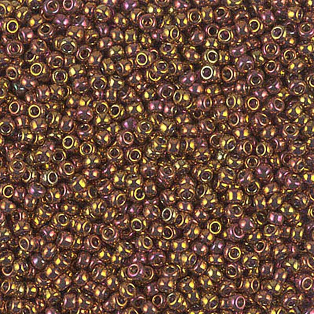 Miyuki 11/0 Seed Beads - 11-2449 - Transparent Tea Berry Gold Iris