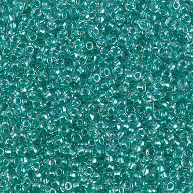 Miyuki 11/0 Seed Beads - 11-2605 - Sparkling Aqua Green Lined Crystal AB