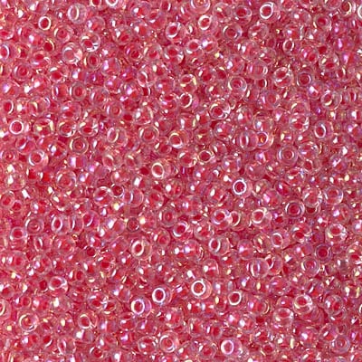 Miyuki 11/0 Seed Beads - 11-276 - Dk Coral Lined Crystal AB