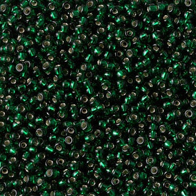Miyuki 11/0 Seed Beads - 11-027 - Silver Lined Dark Emerald