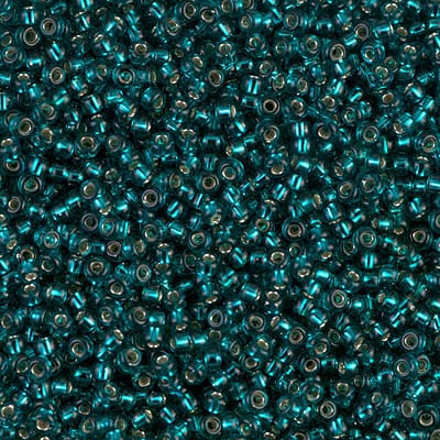 Miyuki 11/0 Seed Beads - 11-030 - Silver Lined Transparent Dark Teal