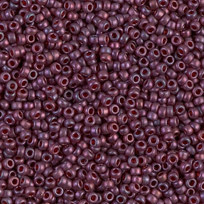 Miyuki 11/0 Seed Beads - 11-313SF - Semi-Matte Cranberry Gold Luster