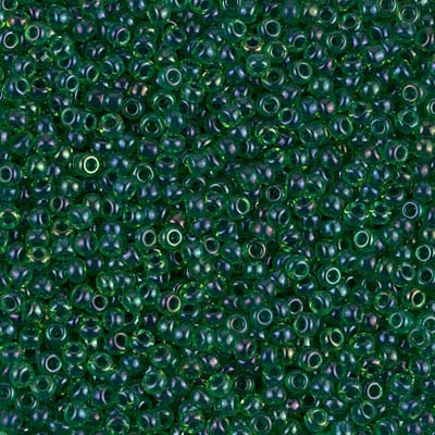 Miyuki 11/0 Seed Beads - 11-332 - Dk Blue Lined Green AB