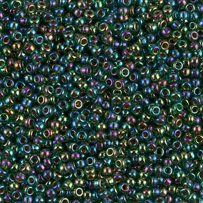 Miyuki 11/0 Seed Beads - 11-344 - Fuchsia Lined Emerald AB