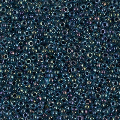 Miyuki 11/0 Seed Beads - 11-347 - Navy Lined Aqua AB