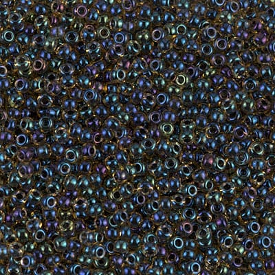 Miyuki 11/0 Seed Beads - 11-349 - Navy Lined Light Topaz AB