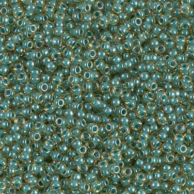 Miyuki 11/0 Seed Beads - 11-374 - Turquoise Lined Topaz Luster