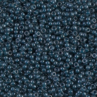 Miyuki 11/0 Seed Beads - 11-390 - Transparent Steel-Blue Luster