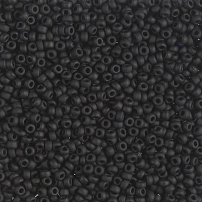 Miyuki 11/0 Seed Beads - 11-401F - Matte Black