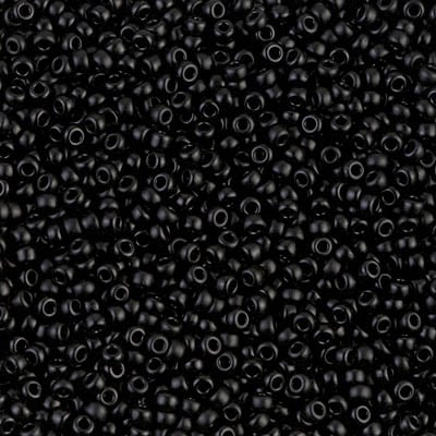 Miyuki 11/0 Seed Beads - 11-401SF - Semi-Matte Black