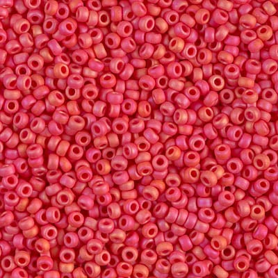 Miyuki 11/0 Seed Beads - 11-407FR - Matte Red AB