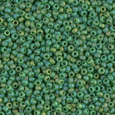 Miyuki 11/0 Seed Beads - 11-411FR - Matte Opaque Jade Green AB