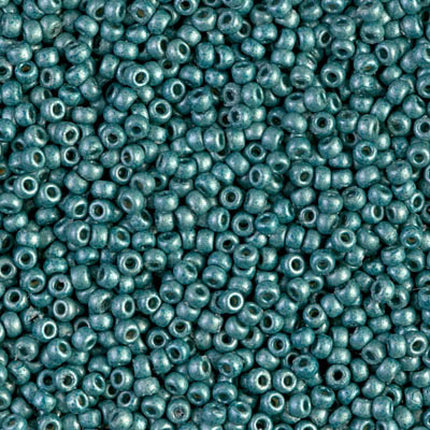 Miyuki 11/0 Seed Beads - 11-4217F - Duracoat Galvanized Matte Dark Sea Foam