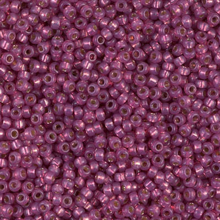 Miyuki 11/0 Seed Beads - 11-4247 - Duracoat Silverlined Dyed Peony Pink