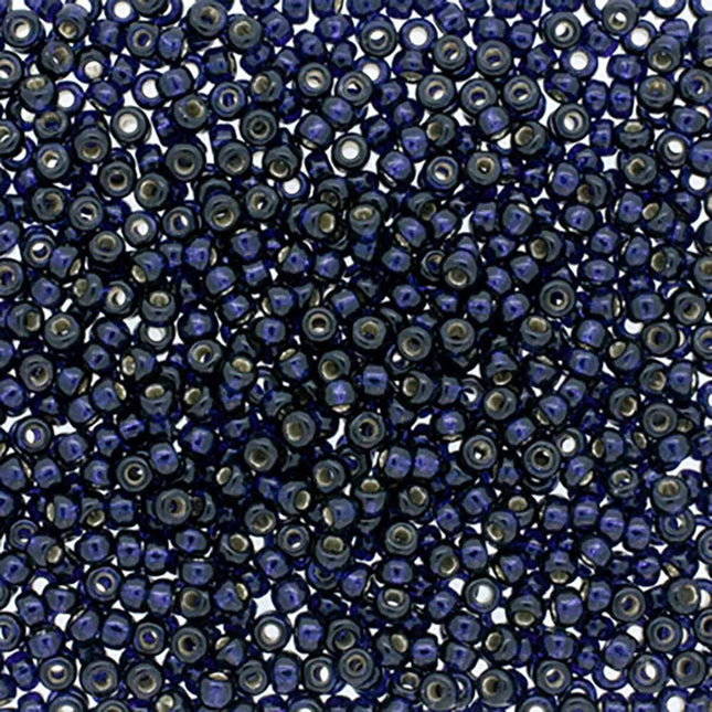 Miyuki 11/0 Seed Beads - 11-4282 - Duracoat Silverlined Dark Navy Blue