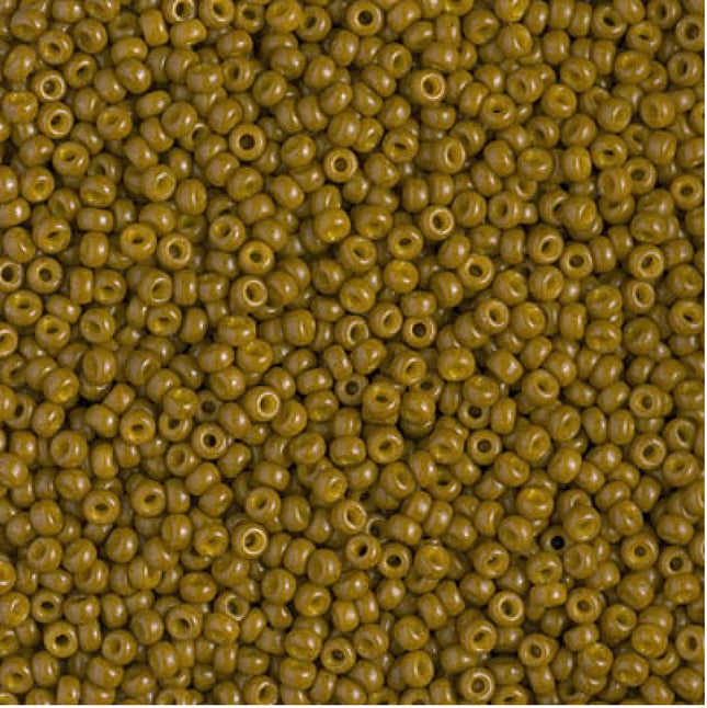 Miyuki 11/0 Seed Beads - 11-4491 - Duracoat Dyed Opaque Spanish Olive
