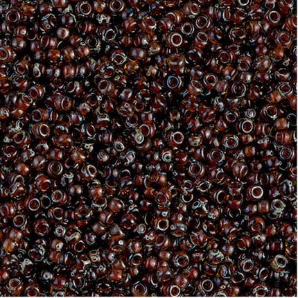 Miyuki 11/0 Seed Beads - 11-4502 - Transparent Dark Topaz Picasso