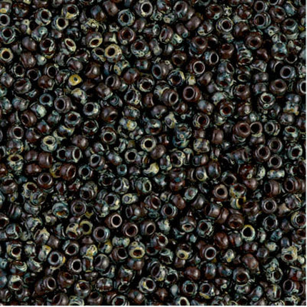 Miyuki 11/0 Seed Beads - 11-4503 - Transparent Flame Red Picasso