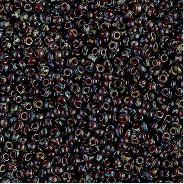 Miyuki 11/0 Seed Beads - 11-4504 - Transparent Ruby Picasso