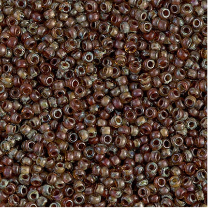 Miyuki 11/0 Seed Beads - 11-4505 - Transparent Light Smoky Topaz Picasso