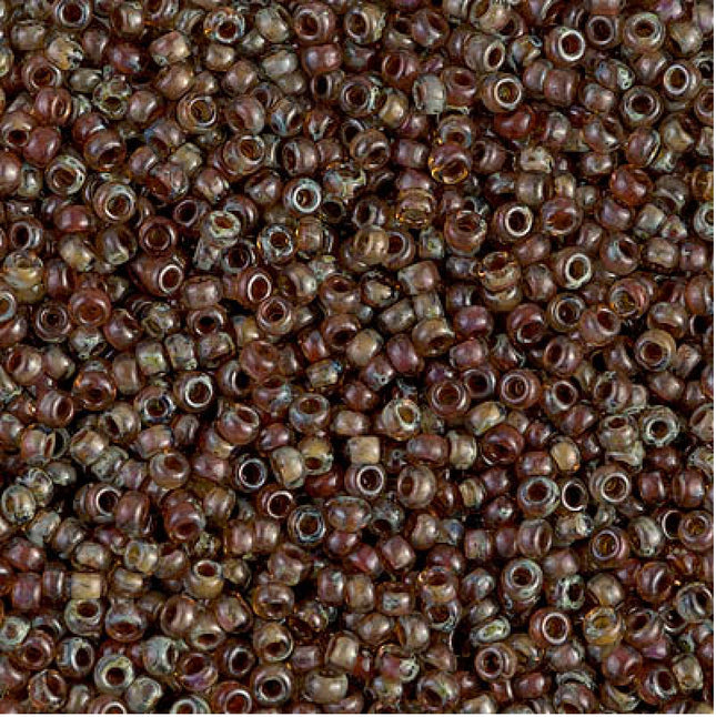 Miyuki 11/0 Seed Beads - 11-4505 - Transparent Light Smoky Topaz Picasso