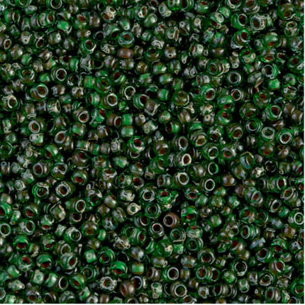 Miyuki 11/0 Seed Beads - 11-4507 - Transparent Green Picasso
