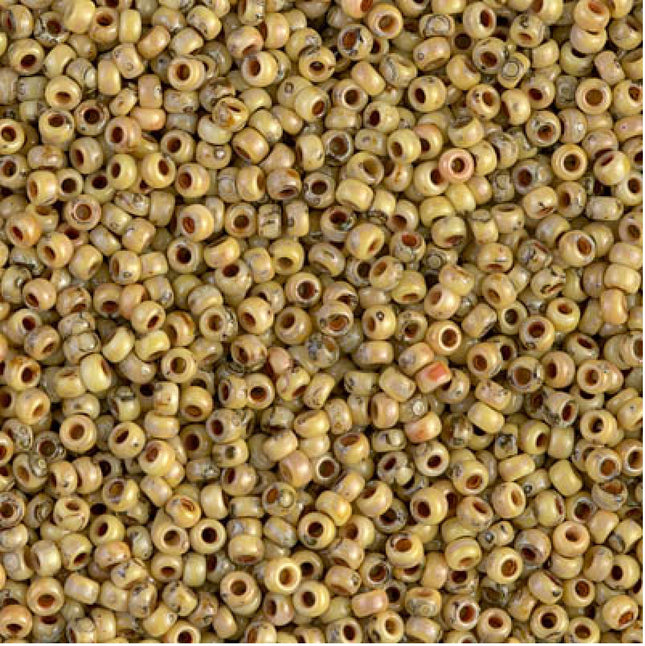 Miyuki 11/0 Seed Beads - 11-4512 - Opaque Yellow Picasso