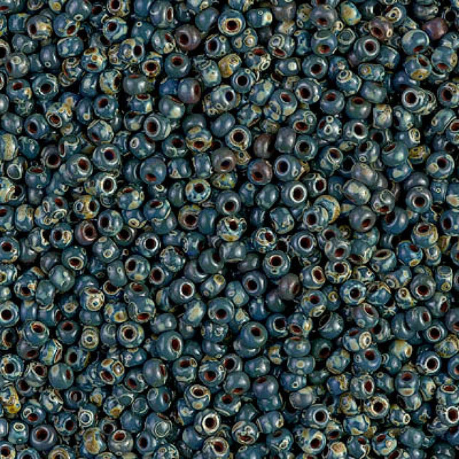 Miyuki 11/0 Seed Beads - 11-4516 - Opaque Dark Teal Picasso