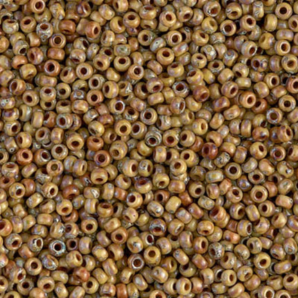Miyuki 11/0 Seed Beads - 11-4517 - Opaque Brown Picasso